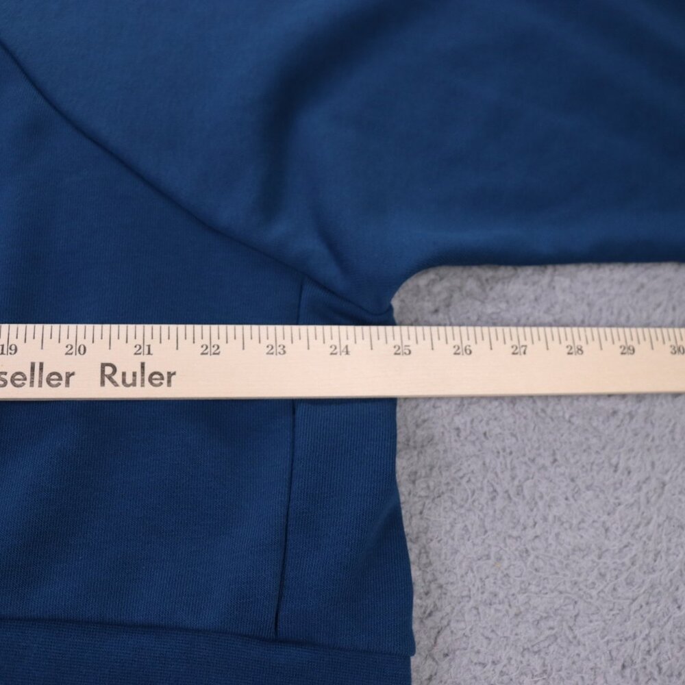 Nike Dry Cropped Sweatshirt Womens 2X Plus Blue LS Logo Center Swoosh DRI FIT - Picture 9 of 9